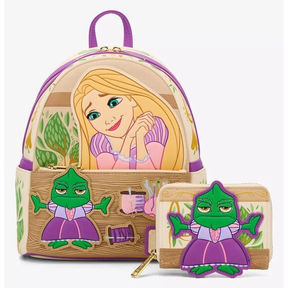 Loungefly Disney Tangled Rapunzel & Pascal Dress Mini Backpack & Wallet Set NWT main image 7